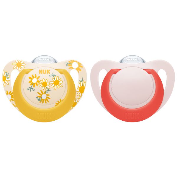 NUK Star Silicone Soother 6-18m Girl 2pk