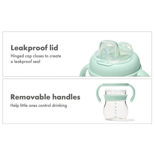 OXO TOT Transitions Soft Spout Sippy Cup With Removable Handles 6oz Opal