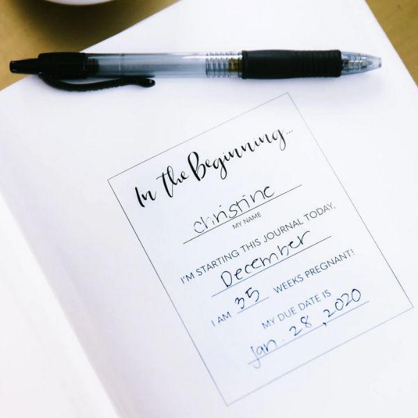 Pearhead Linen Pregnancy Journal