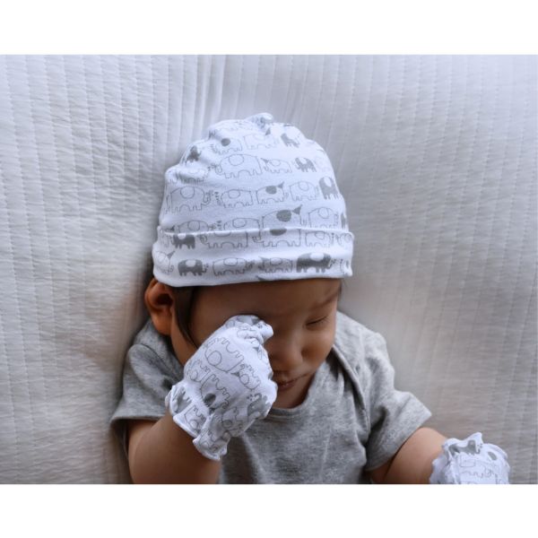 Playette 3pk Newborn Fashion Caps Elephant