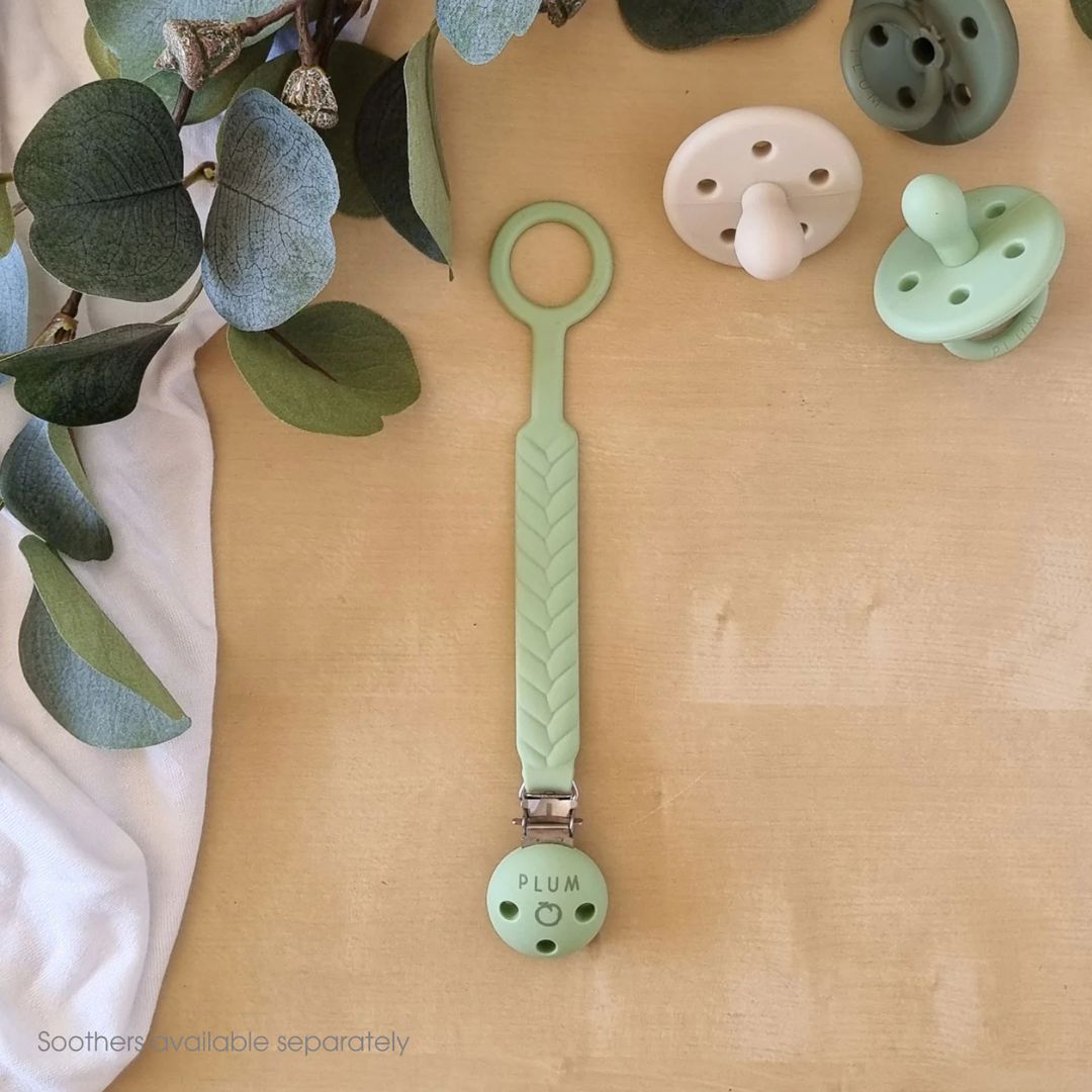 PLUM Silicone Soother Connector Olive