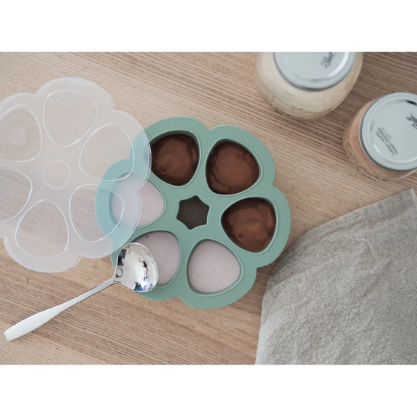 Beaba Multiportions Silicone Freezer Tray 6 X 90ml Sage Green