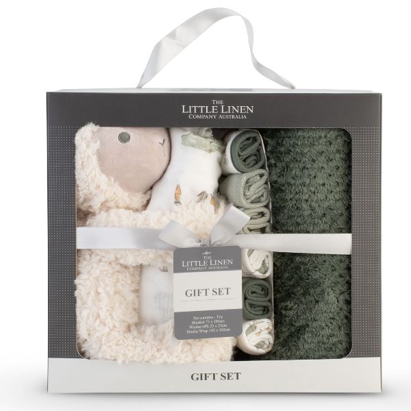 The Little Linen Company Boxed Gift Set Farmyard Lamb
