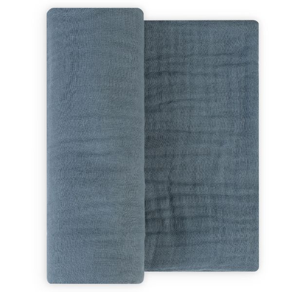 The Little Linen Company Muslin Wrap Solids Barklife Dog Dusty Blue 1pk