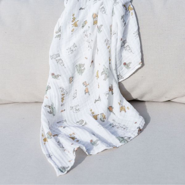 The Little Linen Company Muslin Farmyard Lamb 1pk