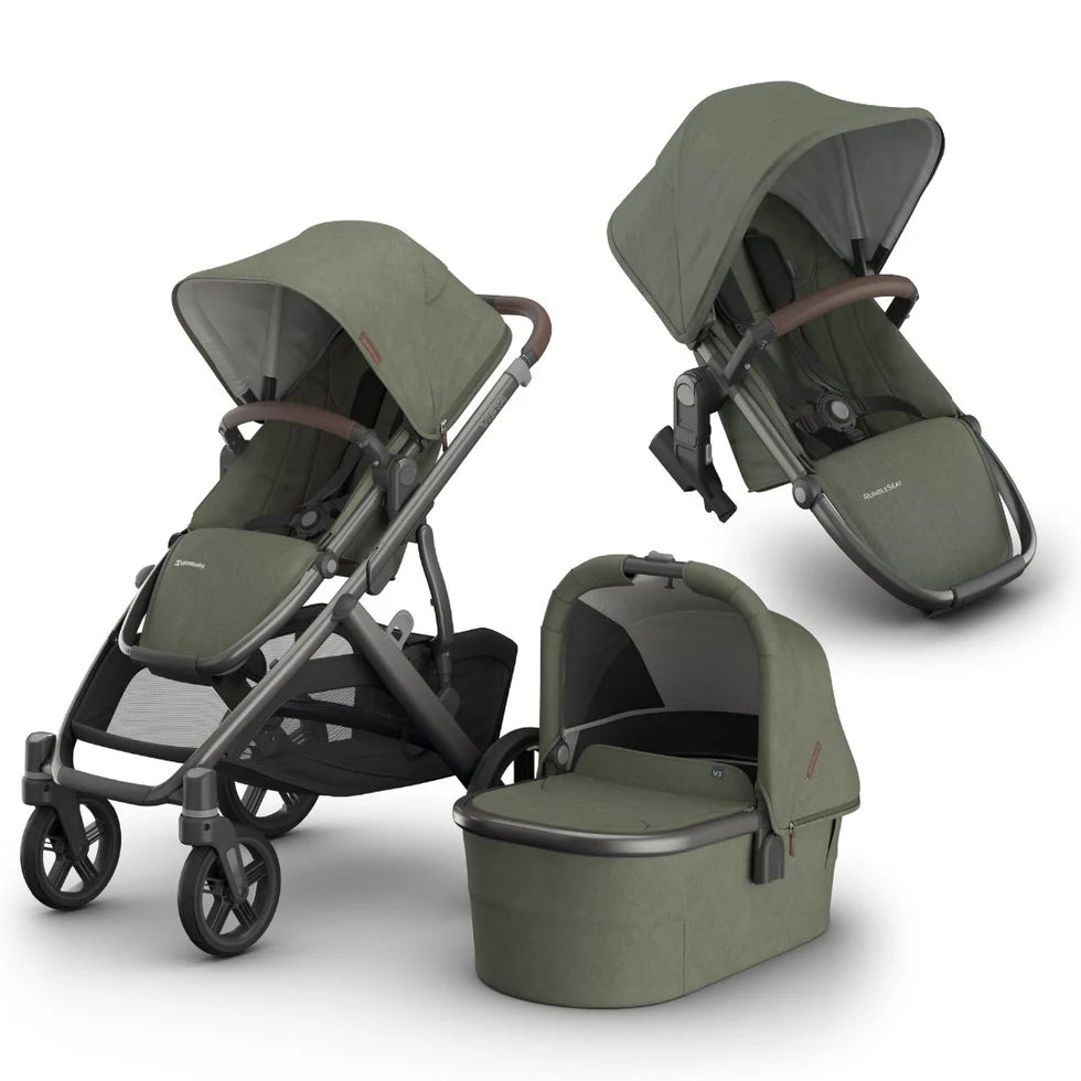 UPPAbaby Vista V3 Pram with Bassinet + Rumble Seat V3 – Baby Kingdom