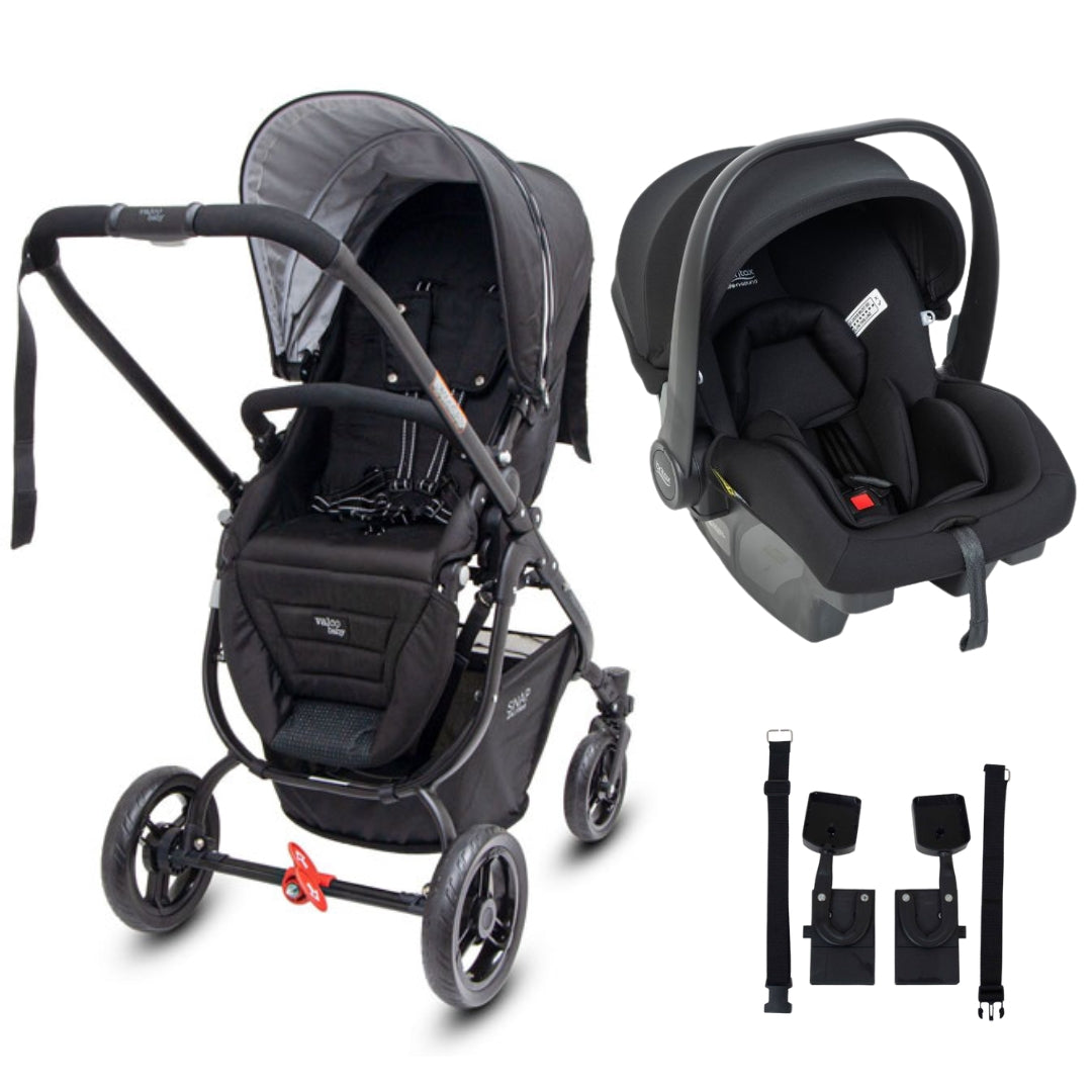 Valco Baby Snap Ultra Stroller Coal Black V3 TRAVEL SYSTEM (Includes Britax B-POD Lite Capsule & Adaptors)