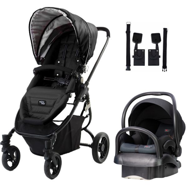 Valco Baby Snap Ultra (Pivot Seat) Stroller Midnight Black TRAVEL SYSTEM (Includes Capsule & Adaptors)