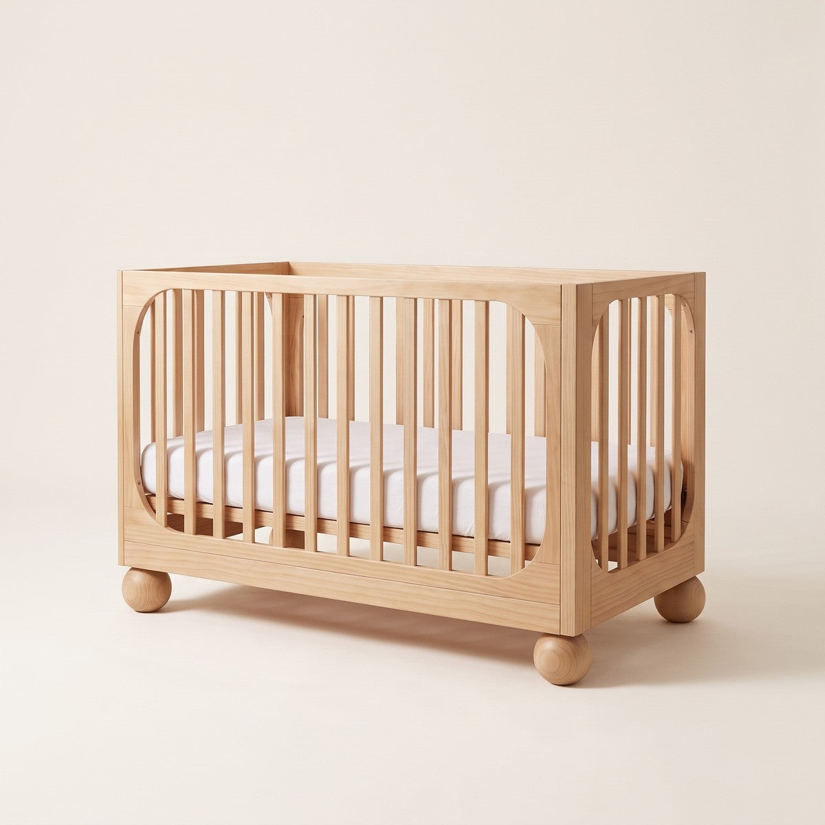 Moroko Spheros Cot Natural Wash with Eldita Versatile Rolled Pocket Spring Mattress