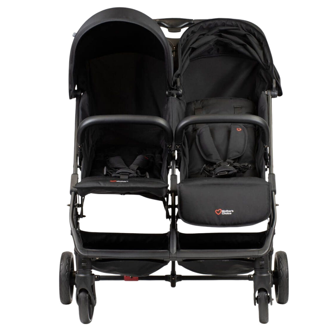 Mother's Choice Adventurer Side-By-Side Double Stroller Black