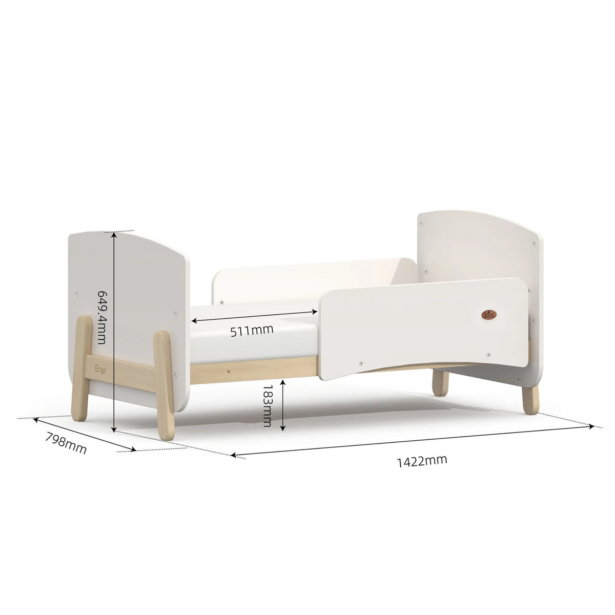 Boori Natty Ergonomic Cot with Dropside