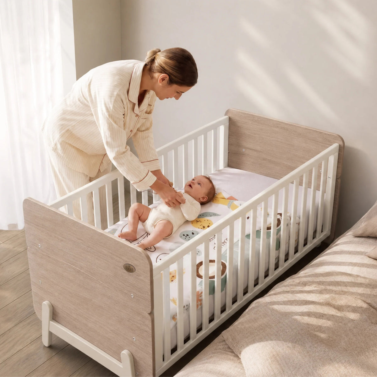 Boori Natty Ergonomic Cot with Dropside