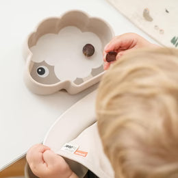 Done By Deer Silicone Stick & Stay Bowl Sheepy Sand