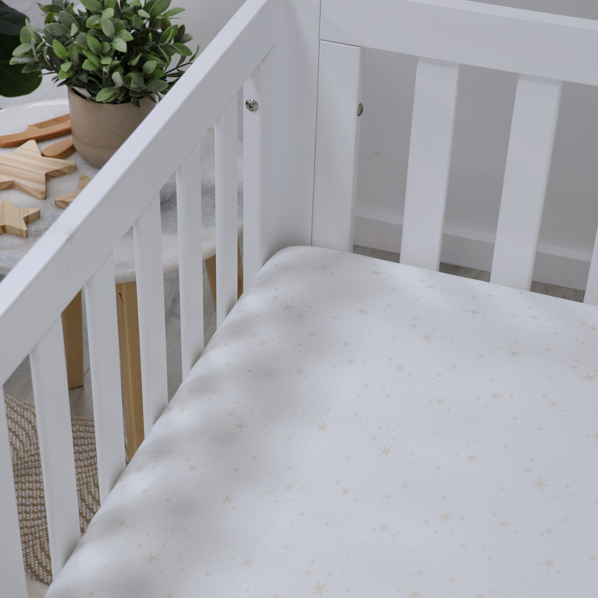 Bubba Blue Twinkle Twinkle Jersey Cot Fitted Sheet