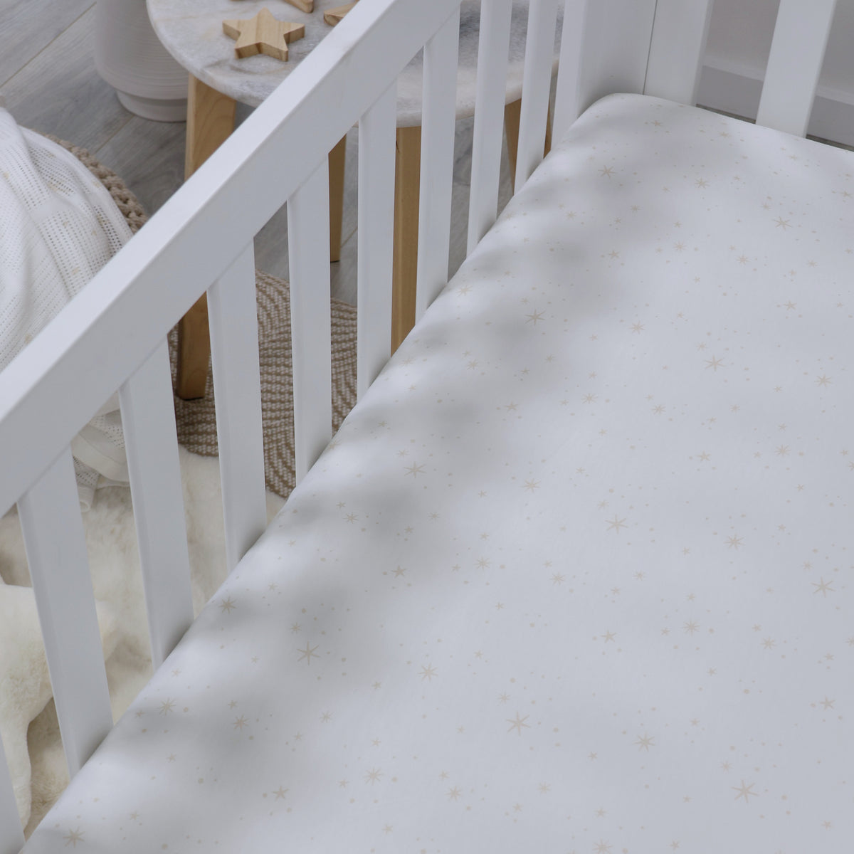 Bubba Blue Twinkle Twinkle Jersey Cot Fitted Sheet