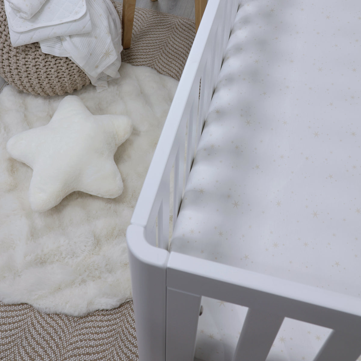 Bubba Blue Twinkle Twinkle Jersey Cot Fitted Sheet