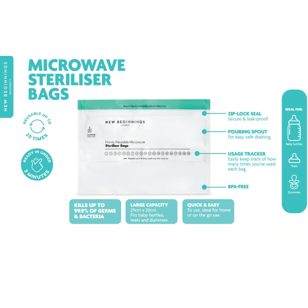 New Beginnings Microwave Steriliser Bags 6pcs