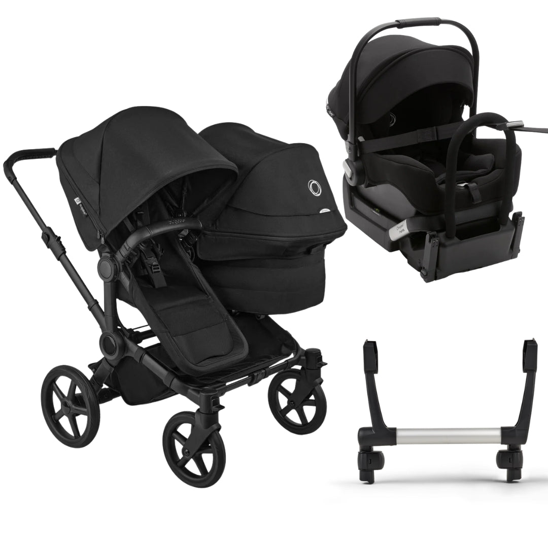 Bugaboo Donkey 6 Double Pram TRAVEL SYSTEM (includes Bugaboo Turtle car seat with base & adaptors)