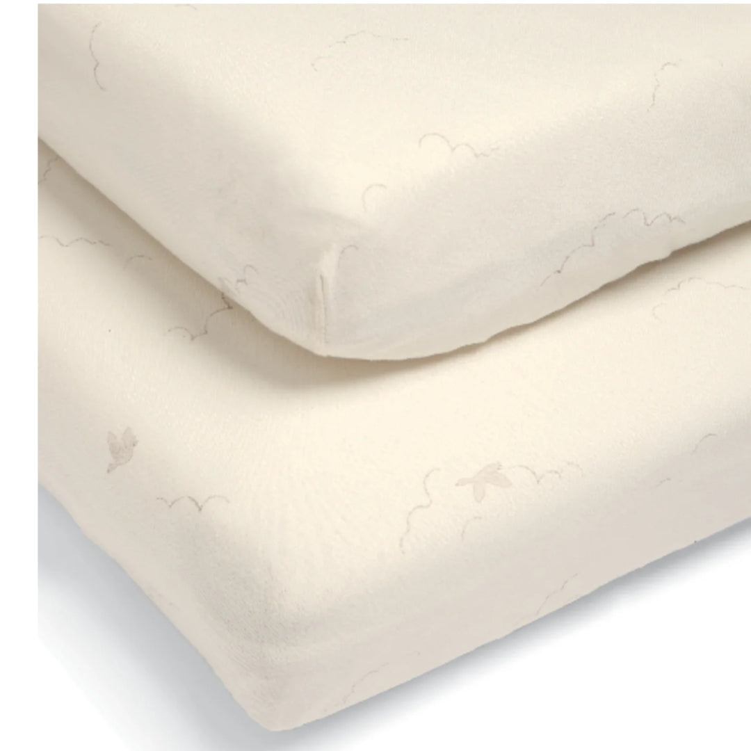 Mamas & Papas Cotton Cotbed Fitted Sheets Duckling Cream