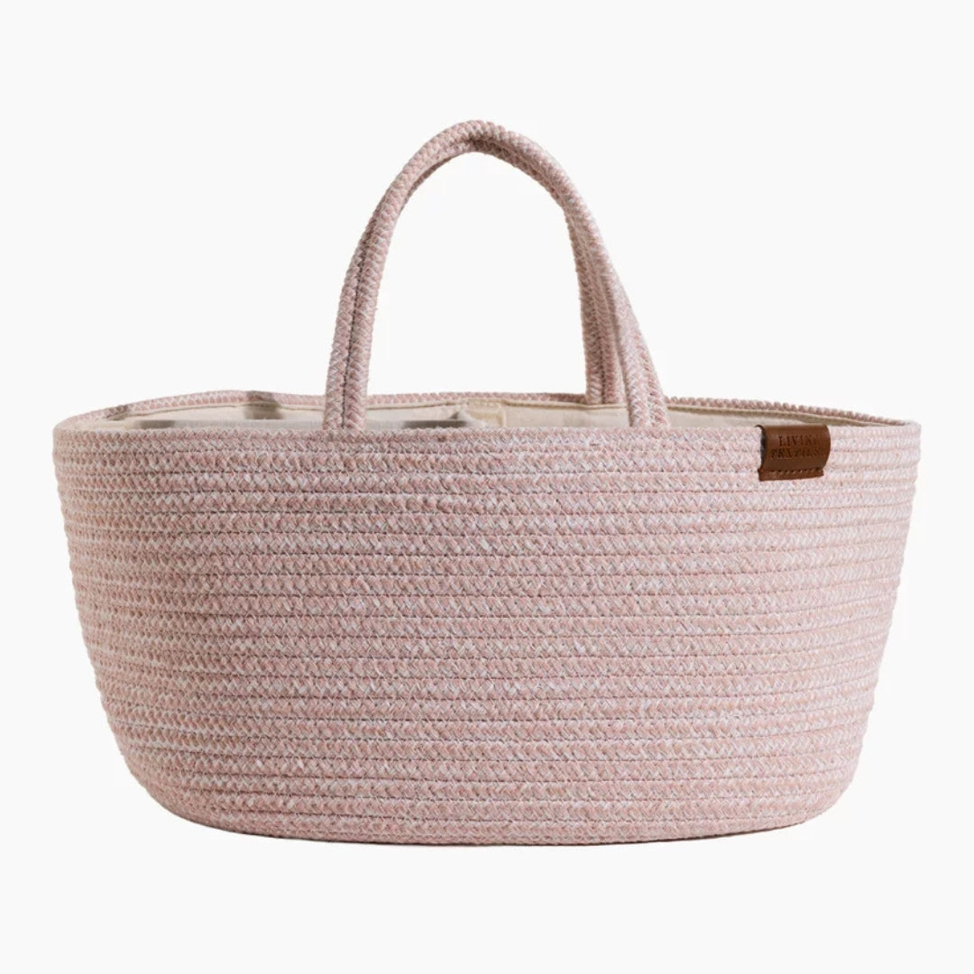 Living Textiles Cotton Rope Nappy Caddy with Divider