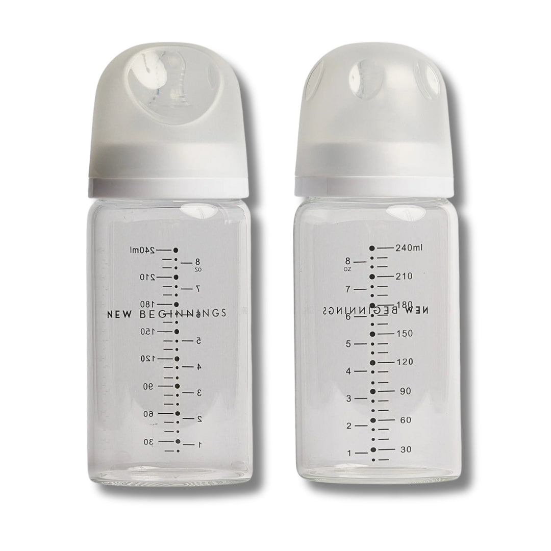 New Beginnings Classic Glass Bottle 240ml Twin Pack