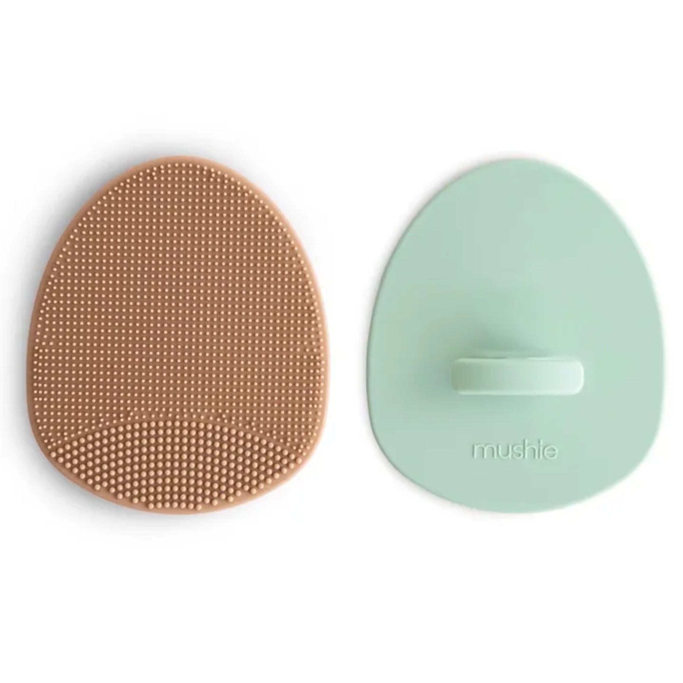 Mushie Cradle Cap Brush Natural/Cambridge Blue