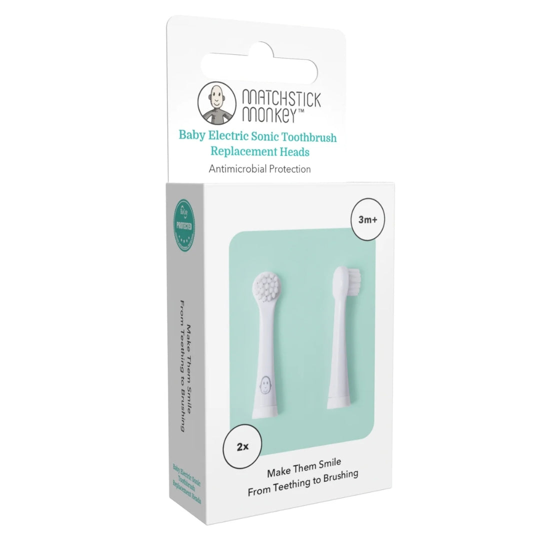 Matchstick Monkey Baby Sonic ToothBrush Replacement Heads 2 Pk