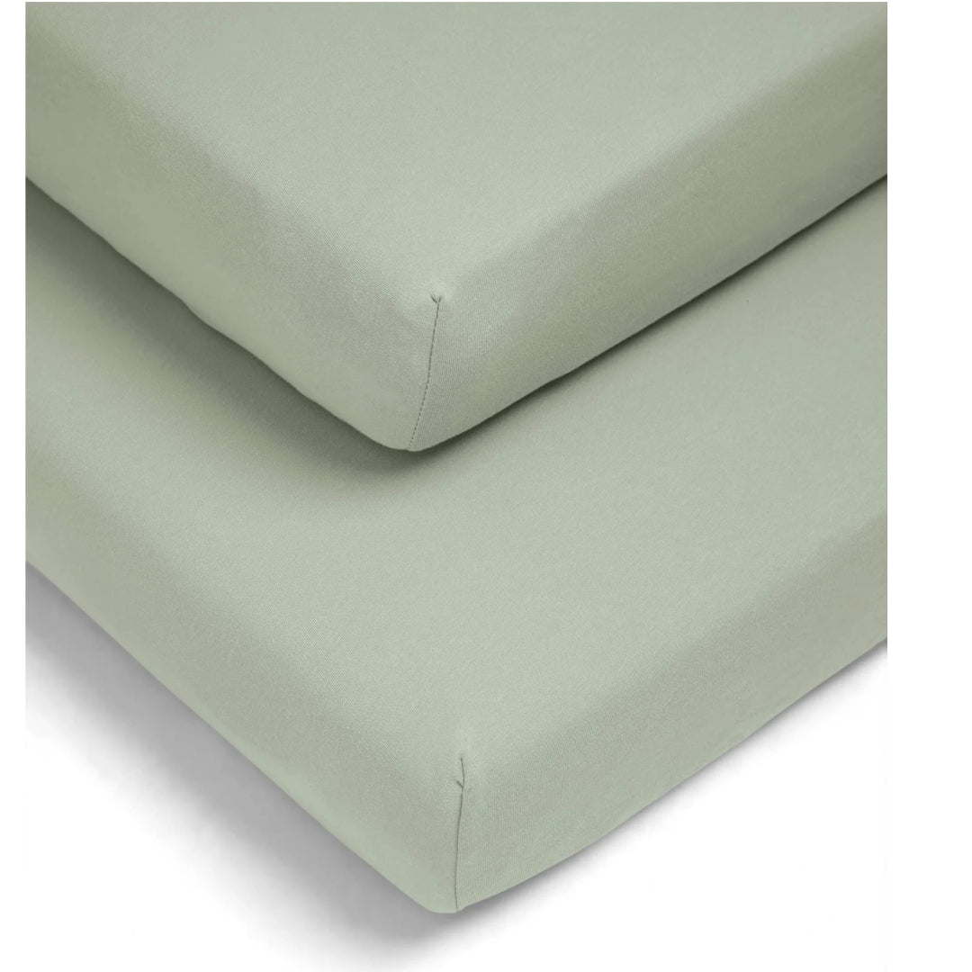 Mamas & Papas Cotton Cotbed Fitted Sheets Sage