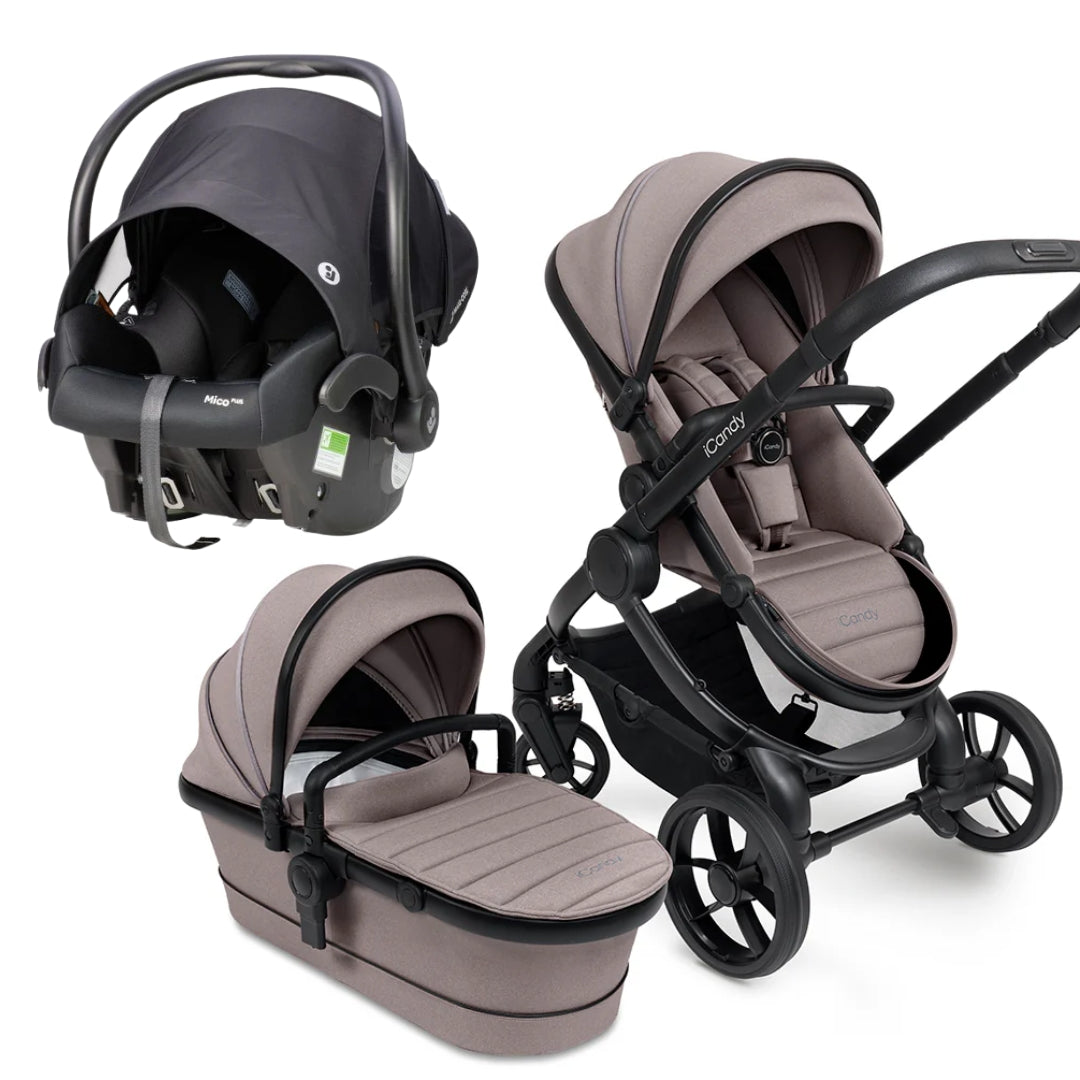 icandy maxi cosi car seat iCandy Peach 7 Pram TRAVEL SYSTEM (includes Maxi Cosi Mico Plus Infant Carrier Isofix with Base Nomad Black) – Baby Kingdom