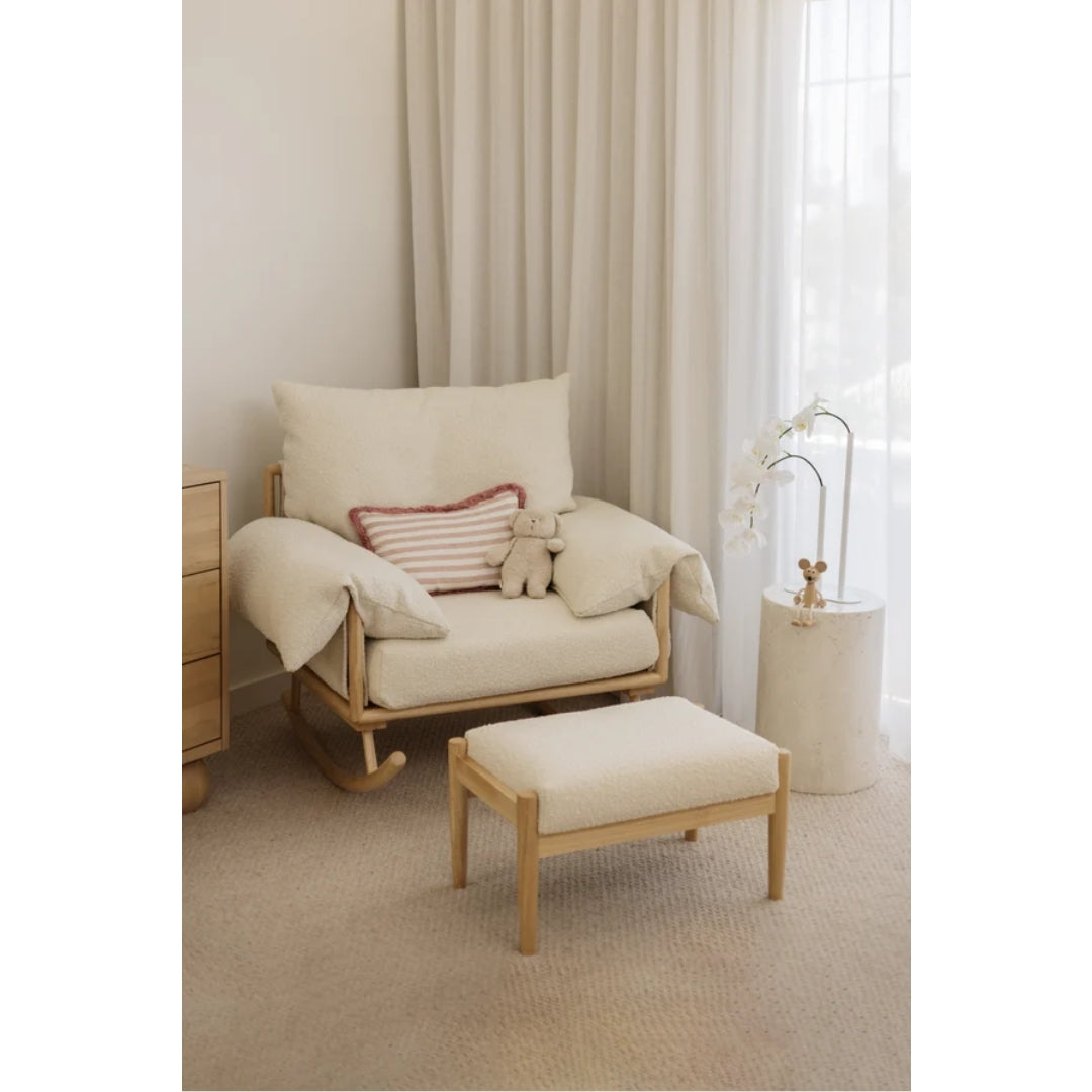 Nuage Interiors Jolie Rocker & Ottoman Cream