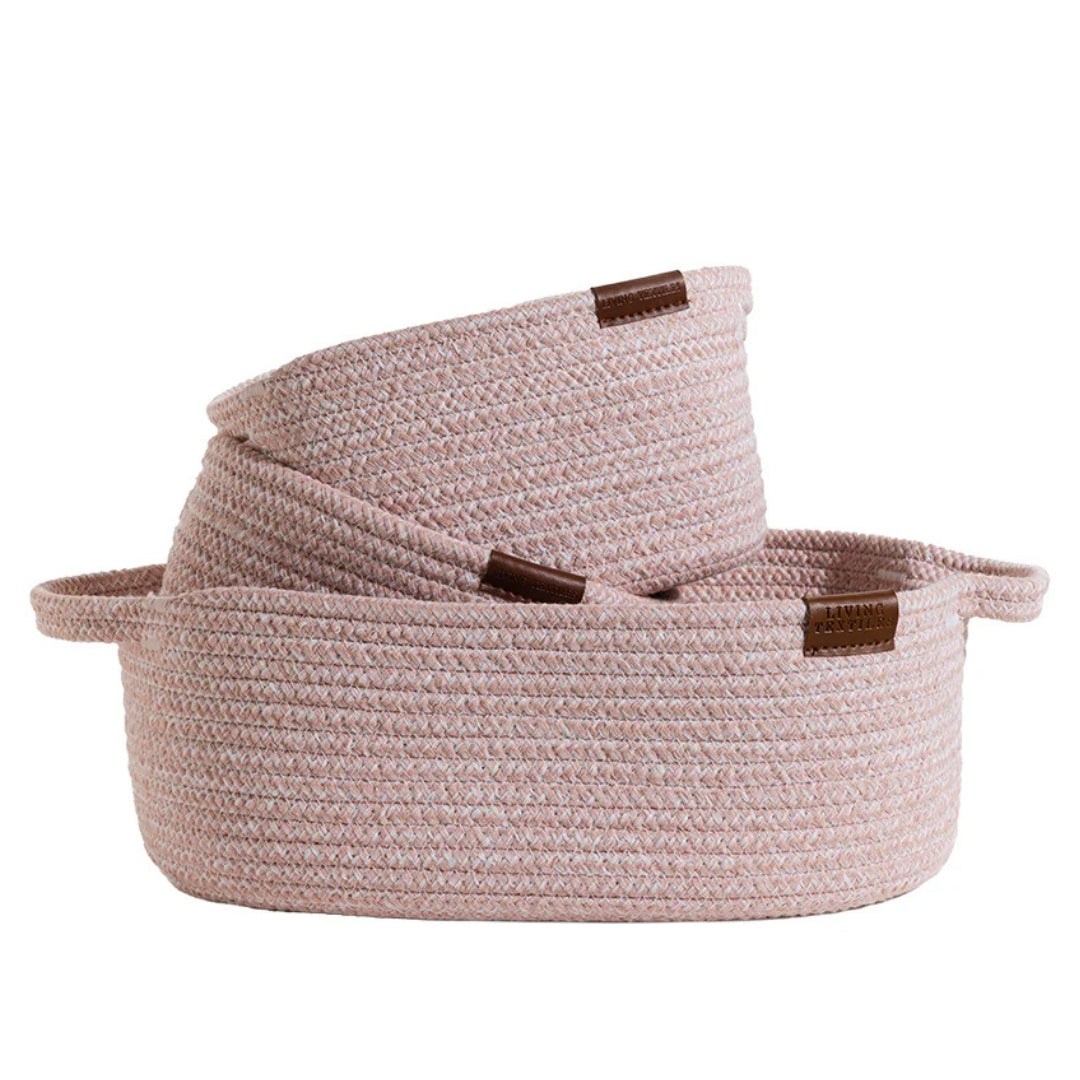 Living Textiles Cotton Rope Nursery Storage Set 3pc
