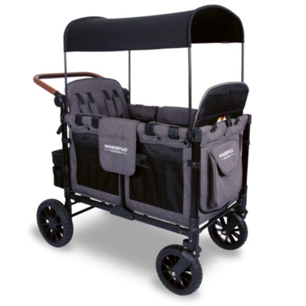Wonderfold W4 LUXE Quad Wagon Charcoal Grey with Black Frame