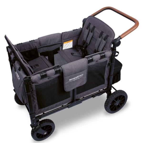 Wonderfold W4 LUXE Quad Wagon Charcoal Grey with Black Frame