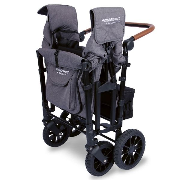 Wonderfold W4 LUXE Quad Wagon Charcoal Grey with Black Frame