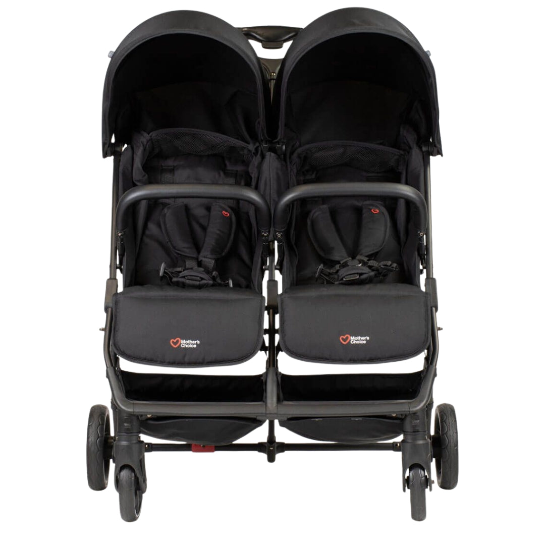 Mother's Choice Adventurer Side-By-Side Double Stroller Black