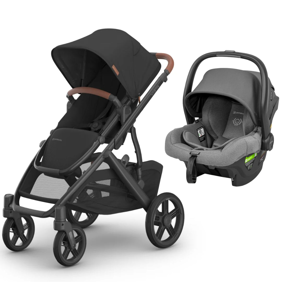 uppababy black or silver frame UPPAbaby Vista V3 Pram NORI (Charcoal/Carbon Frame/Saddle Leather)
