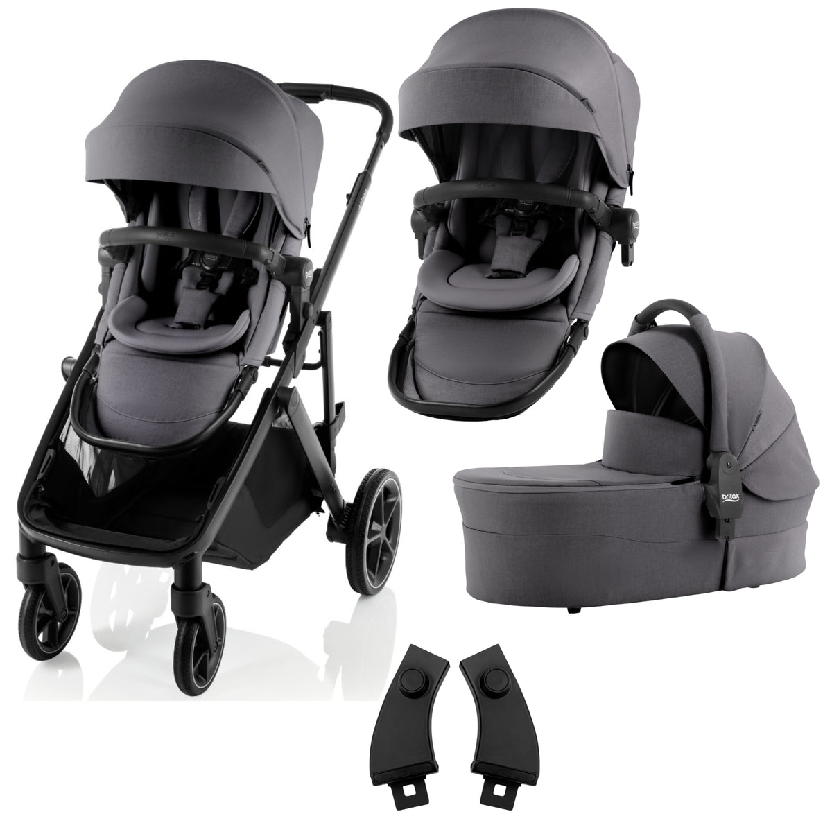 Britax Aptana Stroller with Second Seat, Bassinet and Lower Adaptors