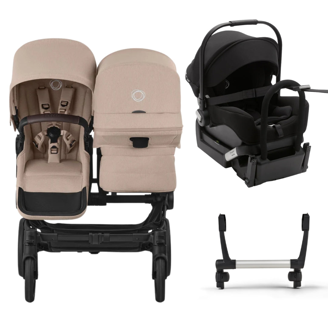 Bugaboo Donkey 6 Double Pram TRAVEL SYSTEM (includes Bugaboo Turtle car seat with base & adaptors)