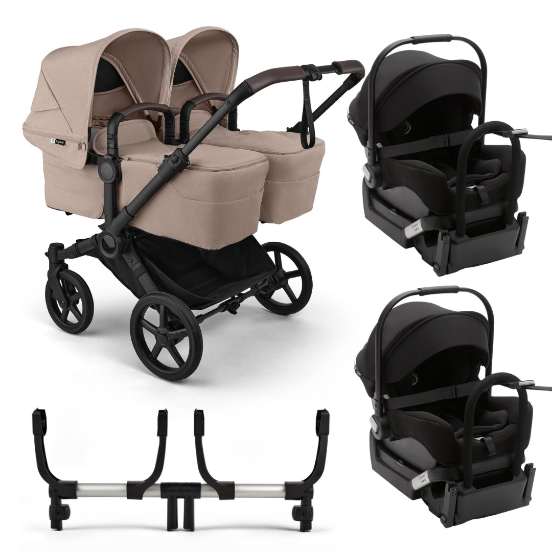 Bugaboo Donkey 6 Twin Pram TRAVEL SYSTEM (includes 2 x Bugaboo Turtle car seats with base & adaptors)