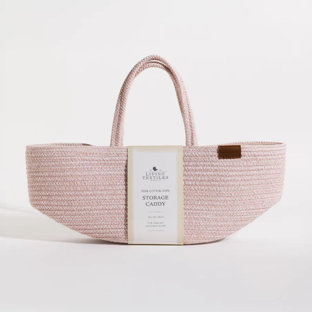 Living Textiles Cotton Rope Nappy Caddy with Divider