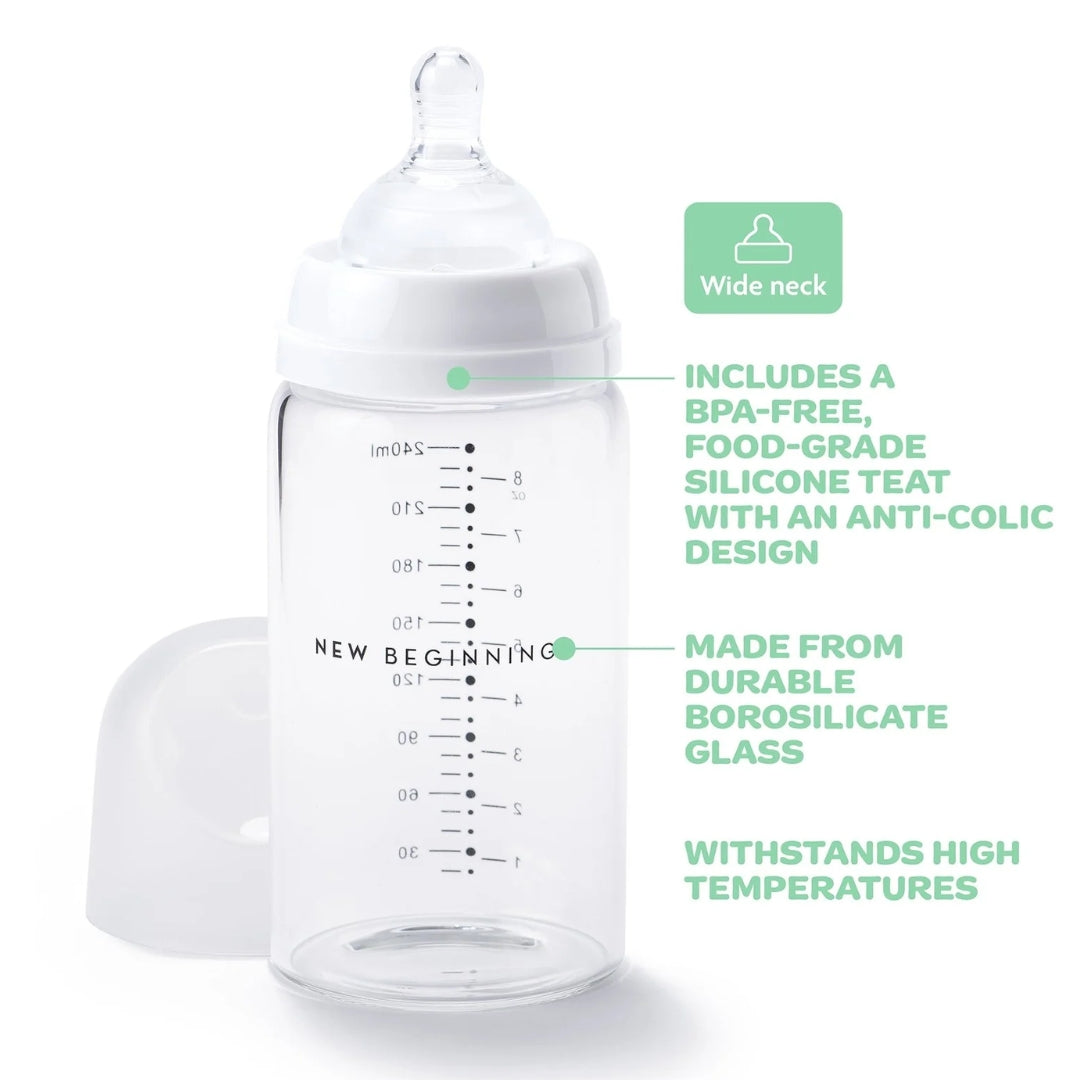 New Beginnings Classic Glass Bottle 240ml Twin Pack