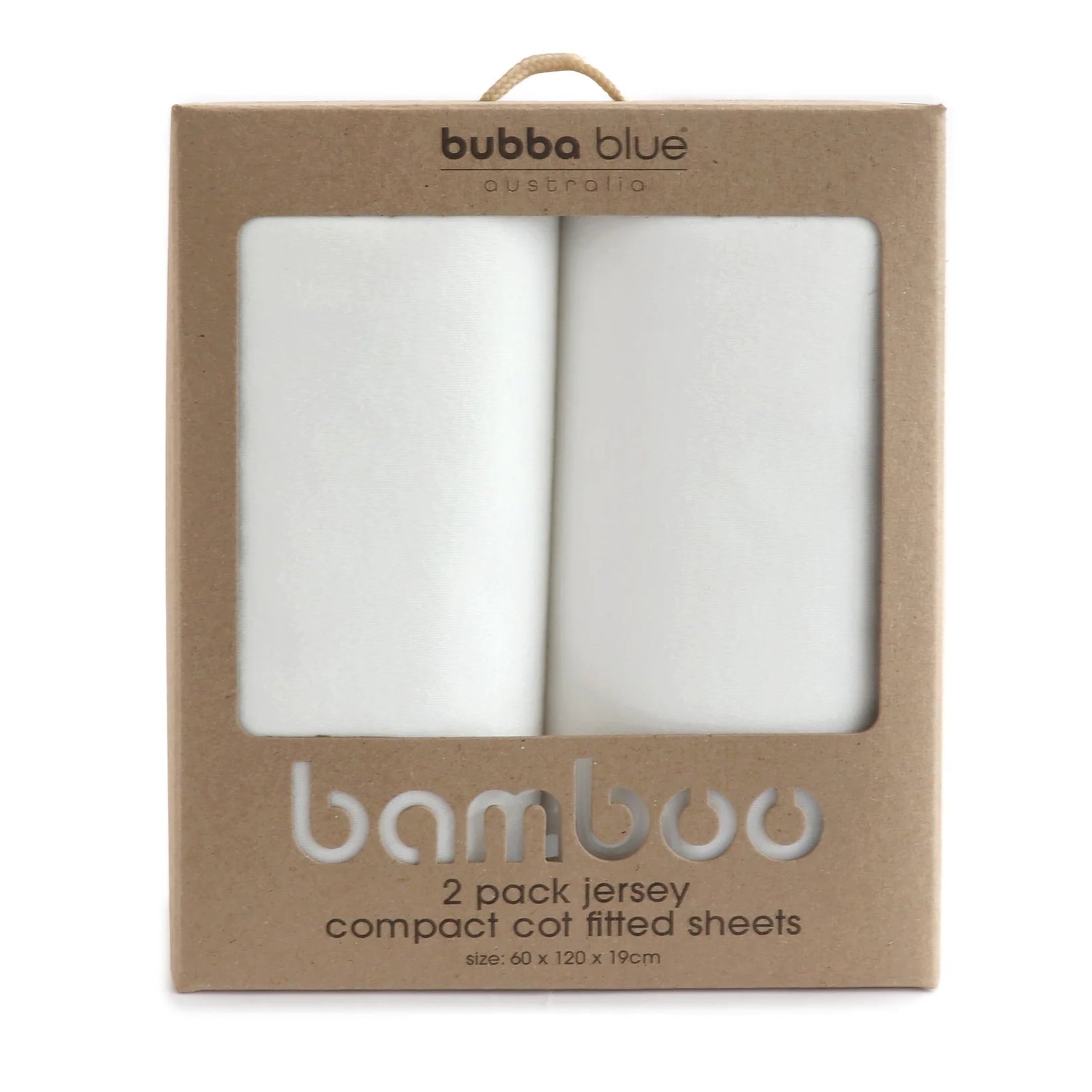 Bubba Blue Bamboo Compact Cot Fitted Sheets 2pk White