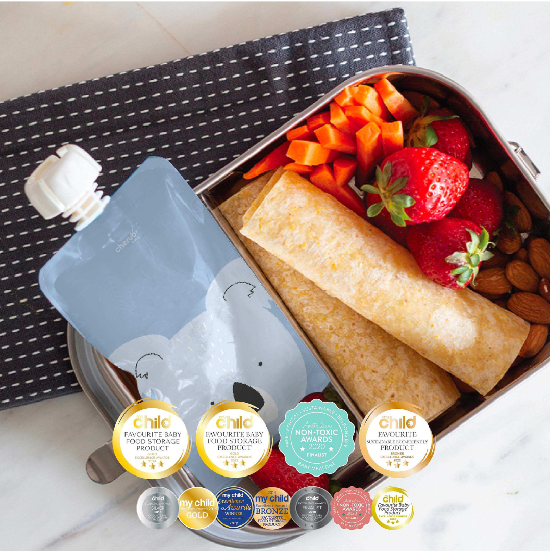 Cherub Baby Reusable Baby Food And Yoghurt Pouches Bundle Kit V2