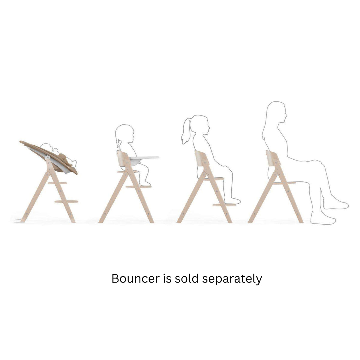 CYBEX Click & Fold 3 in 1 Foldable High Chair All Natural Light