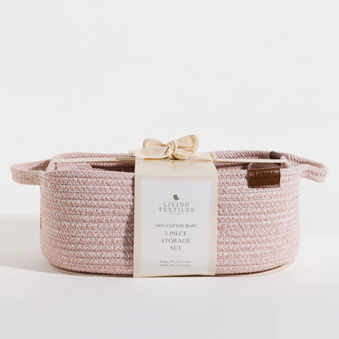 Living Textiles Cotton Rope Nursery Storage Set 3pc