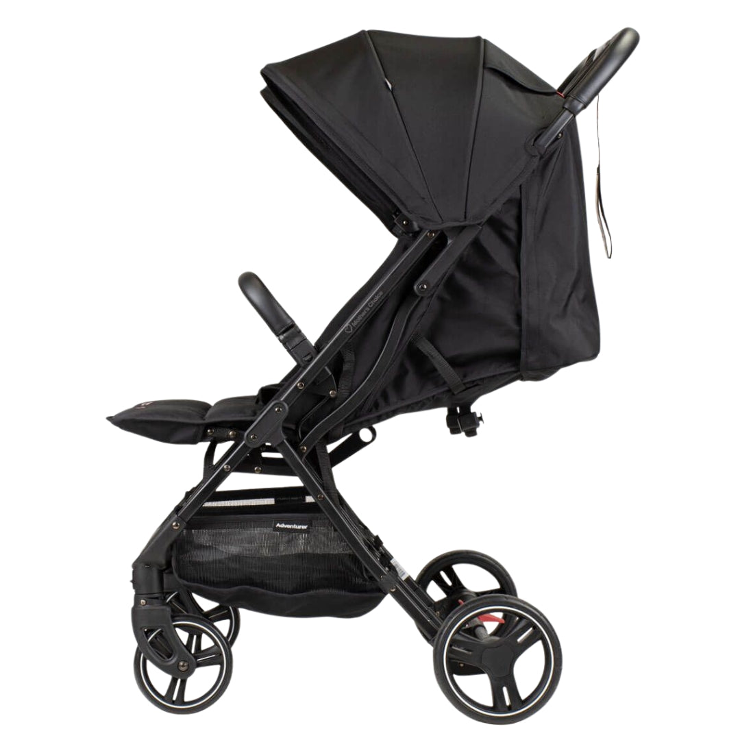 mothers choice double stroller Mother's Choice Adventurer Side-By-Side Double Stroller Black – Baby Kingdom