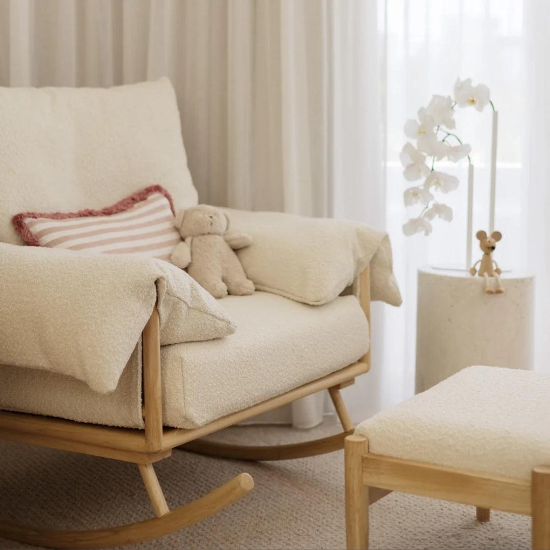 Nuage Interiors Jolie Rocker & Ottoman Cream