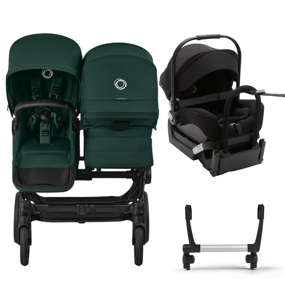Bugaboo Donkey 6 Double Pram TRAVEL SYSTEM (includes Bugaboo Turtle car seat with base & adaptors)