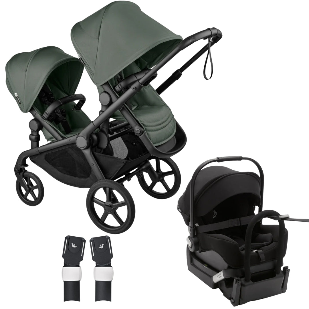 Bugaboo Kangaroo Double Stroller (Includes Sibling Seat & Newborn Adaptor) + Turtle Capsule & Adaptors