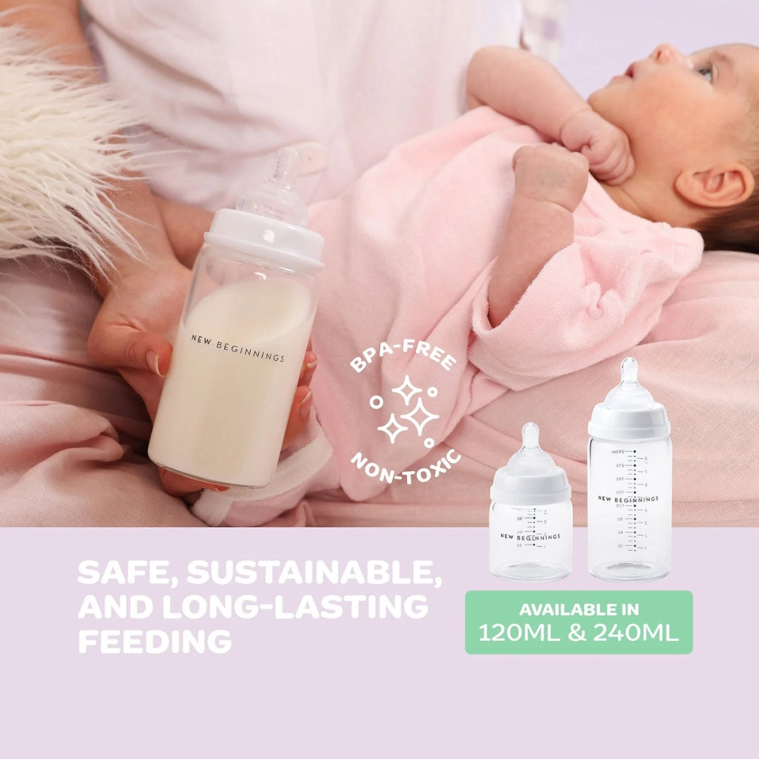 New Beginnings Classic Glass Bottle 240ml Twin Pack